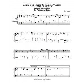 Tuck Everlasting Music Box Theme #1, Sheet Music for Piano – Kallet ...